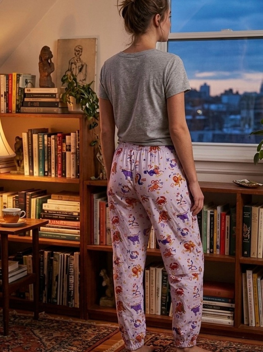 Printfresh Horoscope pajama Bottoms - White with Multicolor Zodiac Print